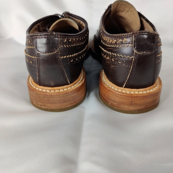Taylor Stitch The Brogue Lace Up Espresso Leather Wingtip Dress Men's Shoes Sz 8 - Picture 7 of 10